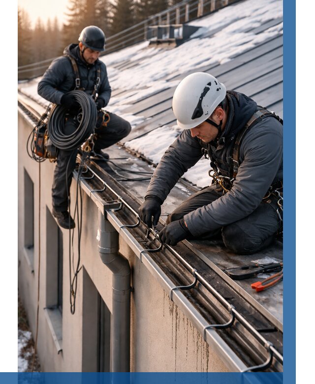 Монтаж греющего кабеля на кровле в Шумерле от 489 р. | ВЫСОТНИК-Шмр