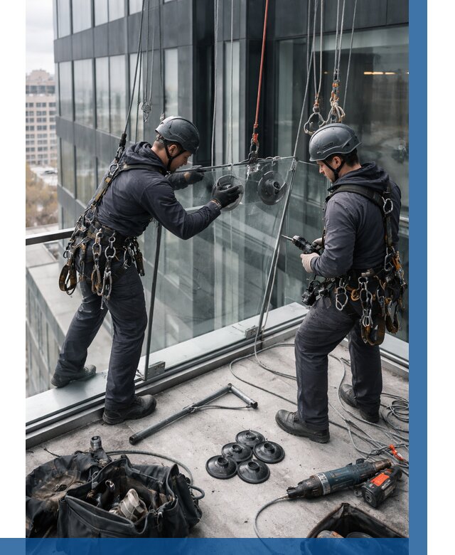 Монтаж стеклянных ограждений в Шумерле от 2716 р. | ВЫСОТНИК-Шмр