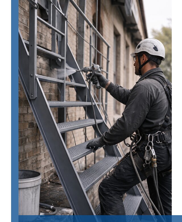 Покраска и антикоррозионная защита пожарных лестниц в Шумерле