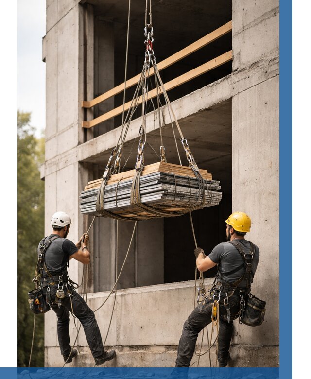 Подъем материала на этаж веревками в Шумерле от 1629 р. | ВЫСОТНИК-Шмр