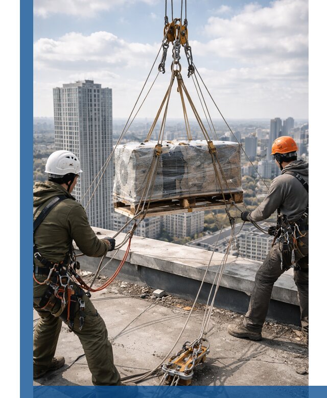 Подъем и монтаж крупногабаритных грузов на крышу в Шумерле
