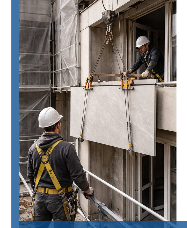 Подъем керамогранита на этаж в Шумерле грузчиками и техникой