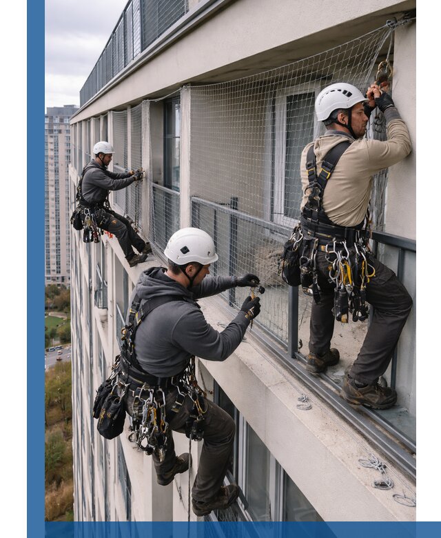 Профессиональный монтаж защитной сетки от птиц в Шумерле